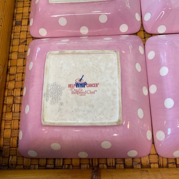 Pampered Chef Pink White Plates - Picture 6 of 7